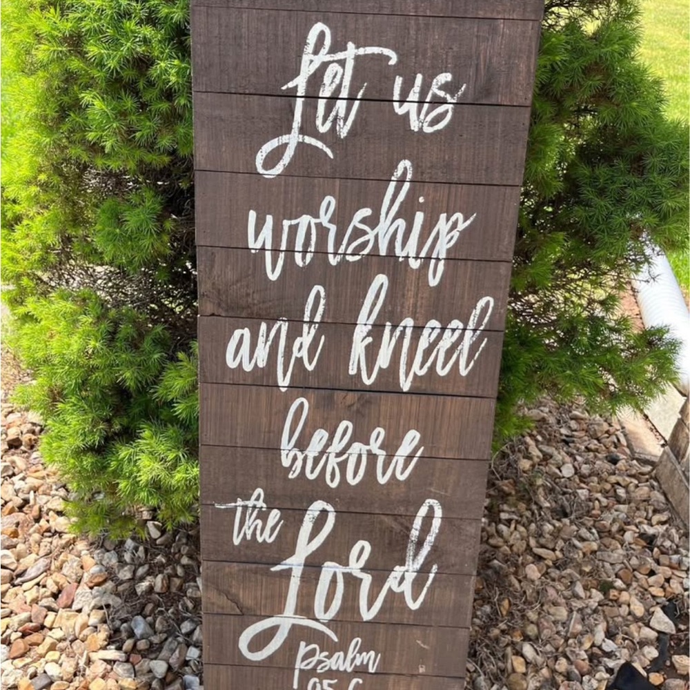 Rustic Brown Wall Decor with White Text